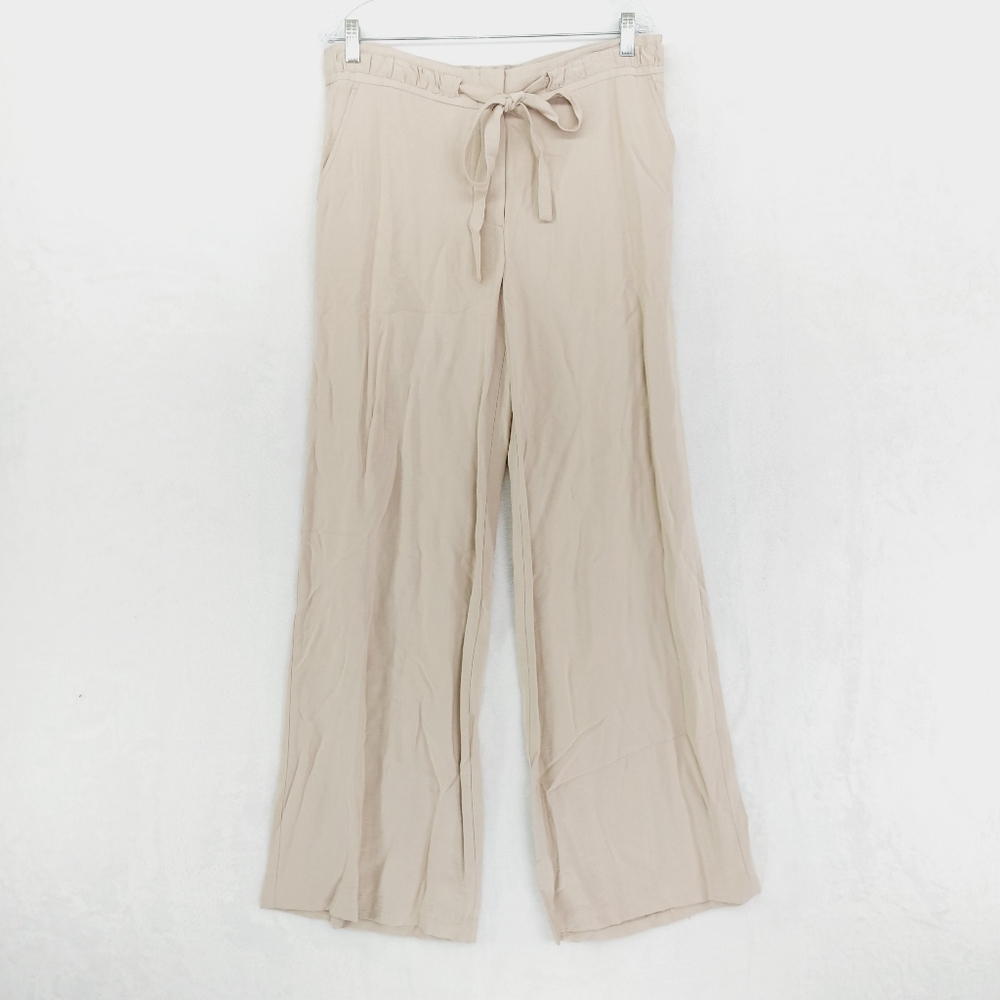 Women's Cream Wide-Leg Pants
